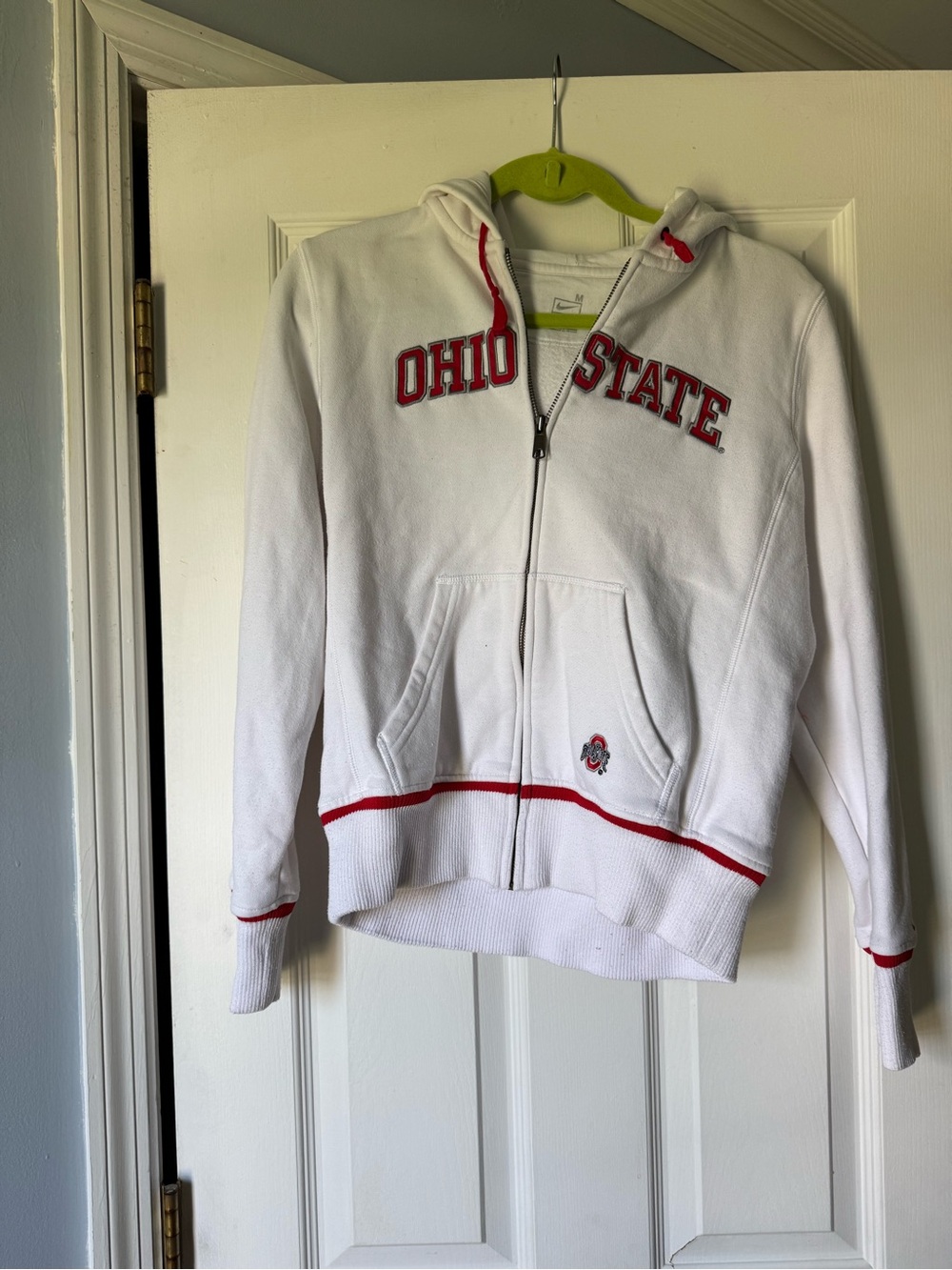 Vintage Nike Ohio State Buckeyes Full Zip Hoodie Jacket White Women’s M